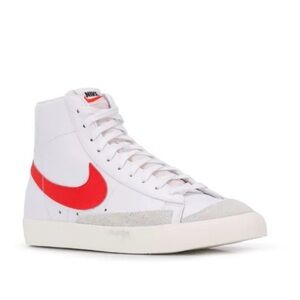 Nike Blazer Mid '77 White with Habanero Red Swoosh - Men's Sneakers Size 10.5